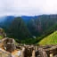 Entrance to Machu Picchu citadel panoramic view